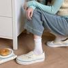Nuevos calcetines de punto para primavera y verano, color caramelo, todo en uno, cabeza de costura sin costuras, ribete lateral tipo oreja de madera, calcetines de tubo para mujer, color liso clásico