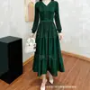 Miyake Miyake Moda Femenina Tallas Grandes Transfronteriza Europea y Americana Elegante Adelgazante Encaje Sencillo Elegante Vestido