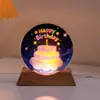 Luz de Noche de Cristal de Luna Adorno Luminoso Lámpara Creativa de Conejo Decoración de Escritorio de Dormitorio Luz Ambiental Regalo de Vacaciones