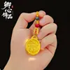 Joyería Chapada en Oro Colgante de Dragón, Pixiu, Colgante de Paz y Seguridad, Collar de Calabaza, Cadena para Suéter, Estilo Chino, Promoción para Transmisión en Vivo