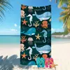 Toalla de Baño Sencilla Popular Transfronteriza Temu para Vacaciones en la Costa, Toalla de Playa Absorbente de Fibra Ultrafina con Estampado de Dibujos Animados para Niños