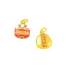 Retención de Color Fuerte Accesorios Dorados de Arena Antigua Vietnamita Colgante de Gato Kitty con Lazo Luna de Perla Palabra de Bendición Colgante de Calabaza