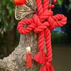 Campana de Aleación de 28 mm Carrillón de Viento Nudo Chino Decoración Colgante Colgador de Puerta Llavero Materiales Accesorios de Nudo Swastika Kit de Materiales DIY