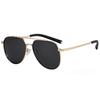 P29022 Gafas de sol clásicas de doble haz con personalidad, polarizadas, de tendencia, de moda, con marco grande de metal, adelgazantes, con espejo para parasol