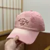 Gorra de Béisbol de Algodón Suave con Bordado de Gato de Nuevo Estilo, Efecto Adelgazante para la Cara, Visera Amplia y Circunferencia de Cabeza Grande para Mujer