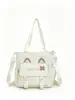 Bolso de hombro fresco y versátil estilo coreano, con un lindo diseño de caricatura de gato, perfecto como bolso cruzado para la escuela, el trabajo o como un bolso de mano ligero para clases extra.