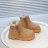 Botas de Nieve Cómodas de Suela Blanda para Niñas 2026 Otoño/Invierno Nuevo Estilo Botas Cálidas de Algodón Peludo para Niños Mayores Zapatos Peludos de Moda