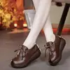 Zapatos de Cuero Suave con Suela Gruesa para Aumentar Altura, Zapatos Individuales de Moda Retro para Mujer, Mocasines 2026, Nuevos, Puntera Redonda, Cómodos, Plataforma