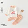 Ropa de Otoño Clase A para Bebé Conjunto de Pantalones de Otoño Bebé Algodón Puro Recién Nacido Sin Hueso Estampado de Dibujos Animados Ropa Interior de Capa Base para las Cuatro Estaciones