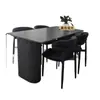 Mesa de Comedor Moderna Simple de Pizarra Negra Combinación de Mesa de Comedor y Sillas Hogar Apartamento Pequeño Rectangular Combinación Italiana Mesa y Sillas de Comedor