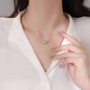 Colar Anjo Amor Prata de Lei s925 Feminino Doce Coração Batendo Corrente de Clavícula Temperamento Corrente de Pescoço com Brilho Diamante Verão