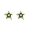 Pendientes Aogu Ins Lindos y Frescos Cobre Oro de 18 Quilates Circonita Microincrustada Estrella de Cinco Puntas Pendientes Geométricos para Mujer Producto Caliente Transfronterizo
