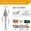 Lima rotativa de metal duro com ponta cônica em forma de M, cabeça de retificação de aço tungstênio, metal, jade, escultura em madeira, escultura de raiz, retificação, polimento