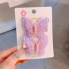 Novo Acessório de Cabelo Infantil com Bordado de Borboleta de Camada Dupla para Viagem de 1º de Maio Super Fada Menina Doce Fofa Menininha
