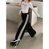 Sudeste Asiático Primavera e Outono Tamanho Grande Solto Temperamento Casual Estilo Japonês Gravata Borboleta Cadarço Esporte Cintura Alta Perna Reta Perna Larga Calças