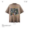 Camiseta de Manga Corta de Algodón Puro Pesado de 250 g con Estampado de Personaje Retro Americano para Hombre y Mujer Verano Suelta Moderna Marca Transfronteriza Venta al por Mayor