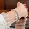 Pulsera Nueva de Piedra Shoushan Natural Estilo Chino con Veta de Madera Roja, Cristal Rosa y Forma de Calabaza Joyería Cultural y Creativa al por Mayor