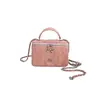 Bolsa Quadrada Acolchoada com Corrente Estilo Tweed para Mulheres 2026 Nova Versátil Mini Bolsa para Batom Bolsa Transversal de Ombro Estilo Primavera