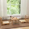 Mesa de Centro Tatami Estilo Japonês Janela de Canto Mesa Pequena Combinação de Mesa e Cadeira para Varanda de Casa Mesa de Chá Zen Mesa Baixa Simples Mesa Kang