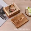 Caja de almacenamiento de madera para pulseras, caja de almacenamiento para cuentas de Buda, tapa de madera maciza, caja de almacenamiento para joyas, almacenamiento de artículos varios de escritorio