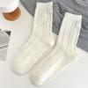 Calcetines blancos apilados para mujer, calcetines de primavera que combinan con todo, calcetines de tela para el talón, calcetines de tubo medio de estilo japonés, estilo coreano, estilo universitario, de moda ISN para mujer