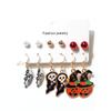 Pendientes de Halloween europeos y americanos con personalidad vintage, estilo máscara de calabaza, fantasma, gato, accesorios, pendientes, 22540