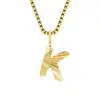 Accesorios de Colgante de 26 Letras de Sarja Transfronteriza Europea y Americana Collar de Acero Inoxidable Chapado en Oro de 14K Joyería de Moda Venta al por Mayor