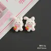 Caricatura Brillante Niña Lazo Conejo Pegamento Cremoso DIY Charms para Zuecos Accesorios para el Cabello Piezas de Resina