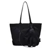 Bolsas Bolsa Tote Feminina 2025 Nova Moda Europeia e Americana Bolsa de Ombro Estilo Ocidental Bolsa de Compras com Diamantes Texturizada de Mão Grande