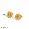 Pendientes de Acero Inoxidable con Circonita Microincrustada de Girasol de Moda de Lujo Ligero Pendientes para Mujer Pendientes de Acero de Titanio de Alta Calidad Combinables con Todo