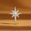 Broche de Estrella Brillante con Diamantes Completos de Moda para Mujer, Pin de Cuello de Camisa, Pin de Solapa, Accesorios de Broche para Abrigo y Traje al por Mayor