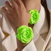 Accesorios Transfronterizos Europeos y Americanos, Collares de Flores de Tela Estilo Pequeño Fragante, Elegante y con Estilo Juego de Joyería de Flores Tridimensionales para Mujer