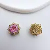 Banho de Cobre Cor 18K Zircônia Lapidação Rosa Queda de Neve Multi-Contas Material de Cristal para Montagem de Joias Acessórios