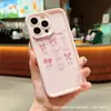 Funda Rosa con Lazo para iPhone Xsmax Apple 11/12/13/14/15/16Promax Anticaída Xr
