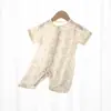 Macacão de Bebê, Estilo Verão Fino, Roupa Ventilada para Recém-Nascido, Roupa de Verão, Macacão de Manga Curta para Bebê, Algodão Puro para Sair