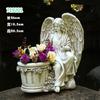 Vaso de flores de anjo para jardim ao ar livre em estilo europeu, decoração de pátio, resina, artesanato, estátua de vaso de flores, ornamentos criativos para fazer