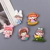 Bonita y brillante caricatura de animal de chica, crema de pegamento para bricolaje, funda de teléfono casera, pegatina para refrigerador, horquilla, accesorios de resina