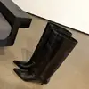 Botas de Montar de Tacón Alto para Mujer 2026 Otoño/Invierno Nueva Llegada Punta Fina Tubo Recto Botas Altas Tallas Grandes Hasta la Rodilla Moda Botas Largas
