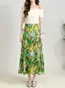 Falda de Verano con Estampado de Pintura al Óleo Estilo Francés Feiyuan para Mujer, Nuevo Estilo de Verano, Falda Elegante y Versátil Estilo Vacaciones