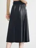 Falda de Cuero con Hebilla Vintage para Mujer, Otoño 2026 Nueva Falda de Cintura Alta Ajustada al Cuerpo que Resalta las Caderas, Falda Lápiz de Longitud Media Adelgazante