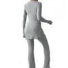 Ropa de Mujer Transfronteriza Europea y Americana Otoño e Invierno 2026 Nuevo Conjunto de Color Sólido Casual Ajustado para el Hogar y el Exterior, Venta Directa de Fábrica