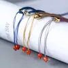 Corda de colar trançada à mão pingente DIY cordão de pingente de corda de jade dourado para homens e mulheres