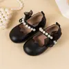 Zapatos de Princesa con Lazo de Encaje para Niñas 2025 Otoño Nuevos Casuales Versátiles para Niños Zapatos de Cuero de Suela Blanda Bajos