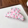 Pinza para el pelo acrílica impresa estilo coreano, Pinza para el pelo de fruta linda, Pinza de tiburón grande, Dulce accesorio para el pelo femenino para mujer