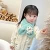 2025 Novo Outono e Inverno Cachecol Infantil de Pelúcia Pai-Filho Pelo de Coelho Falso Aquecedor de Pescoço Infantil Fofo para Meninos e Meninas Inverno