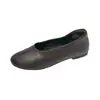 Zapatos Planos de Piel de Oveja Cristal para Mujer, Nuevo Modelo de Otoño, Piel Genuina con Forro de Terciopelo, Zapatos Cómodos de Tacón Bajo para Mujer, Talla 40