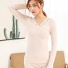 2018 novo outono e inverno fio colorido quente algodão peça única top blusa básica feminina renda vara justa outono roupas atacado