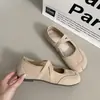 Zapatos de Verano 2026 Nuevos Retro de un Solo Color Transpirables Suela Suave Punta Dividida Correa Cruzada Zapatos Mary Jane Planos de Ballet Casuales para Mujer