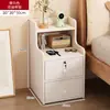 Mesita de Noche, Simple y Moderna, Pequeño Gabinete de Almacenamiento para Habitación de Alquiler Pequeña con Estante de Almacenamiento con Cerradura, Mini Gabinete