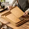 Bandeja imitación madera, bandeja de té rectangular retro estilo chino nuevo, bandeja para servir, bandeja de almacenamiento para juego de té de café, postre, bocadillos